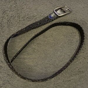 Docker black weaved belt with silver buckle size 1x